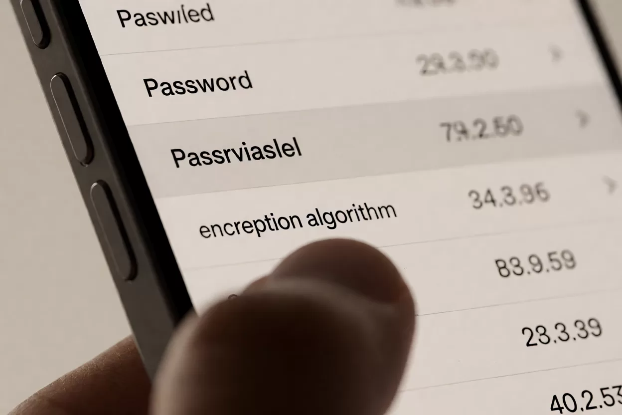 手机上查看 1Password 与 Bitwarden 加密参数对比表格