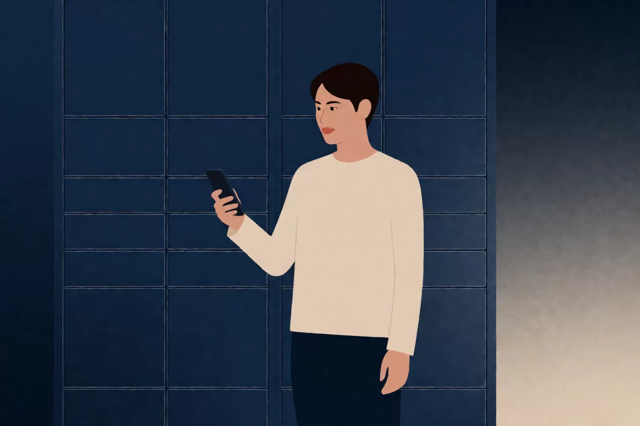 快递地址写公司安全吗：办公桌上拆开的快递盒与朝上的面单
