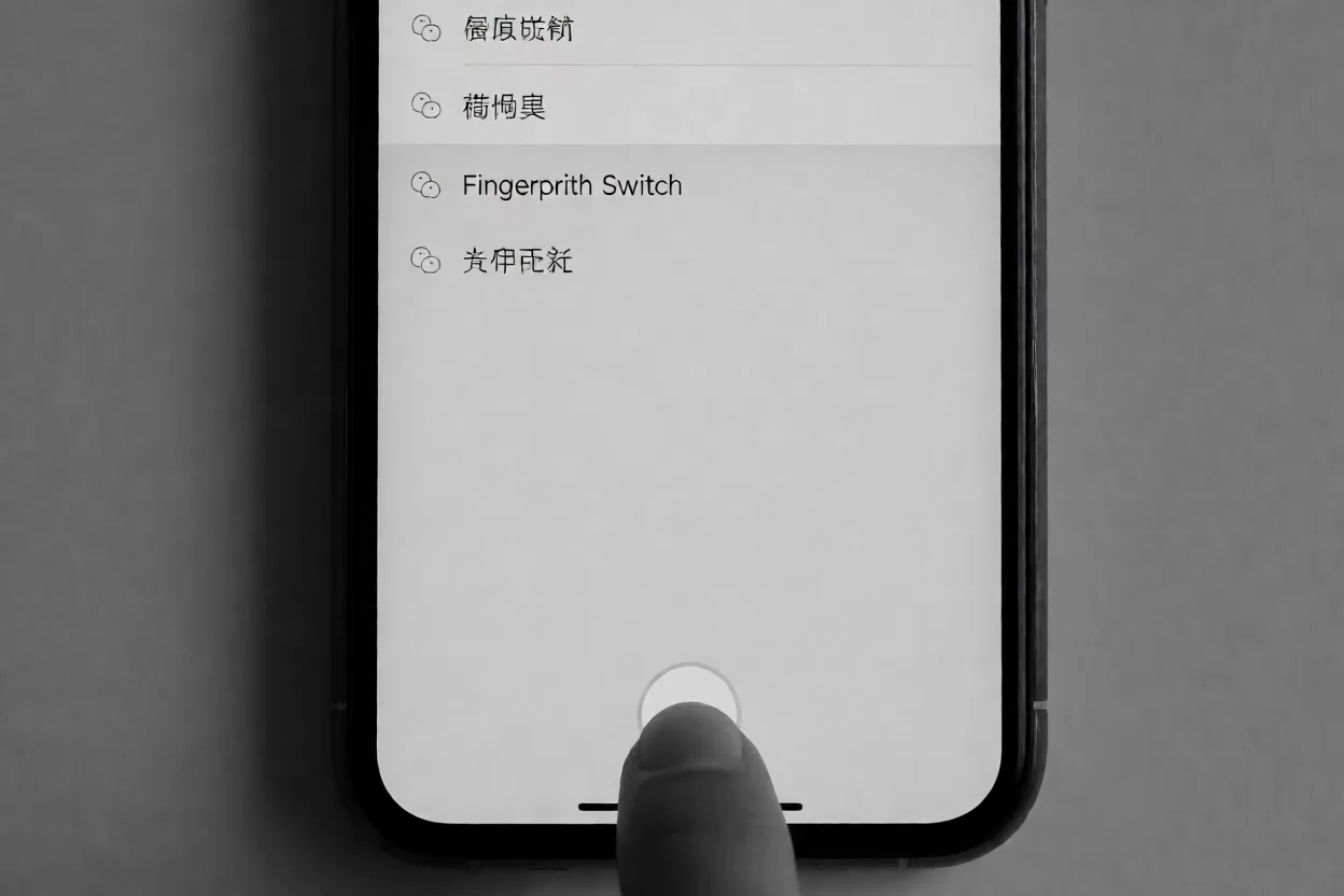 微信安全锁与指纹开关设置页面的手机特写